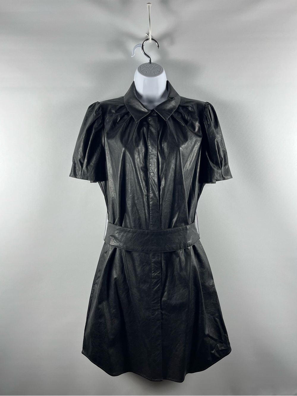 Tyler Boe Veronica Black Faux Leather Mini Dress Size 10 New With Tags